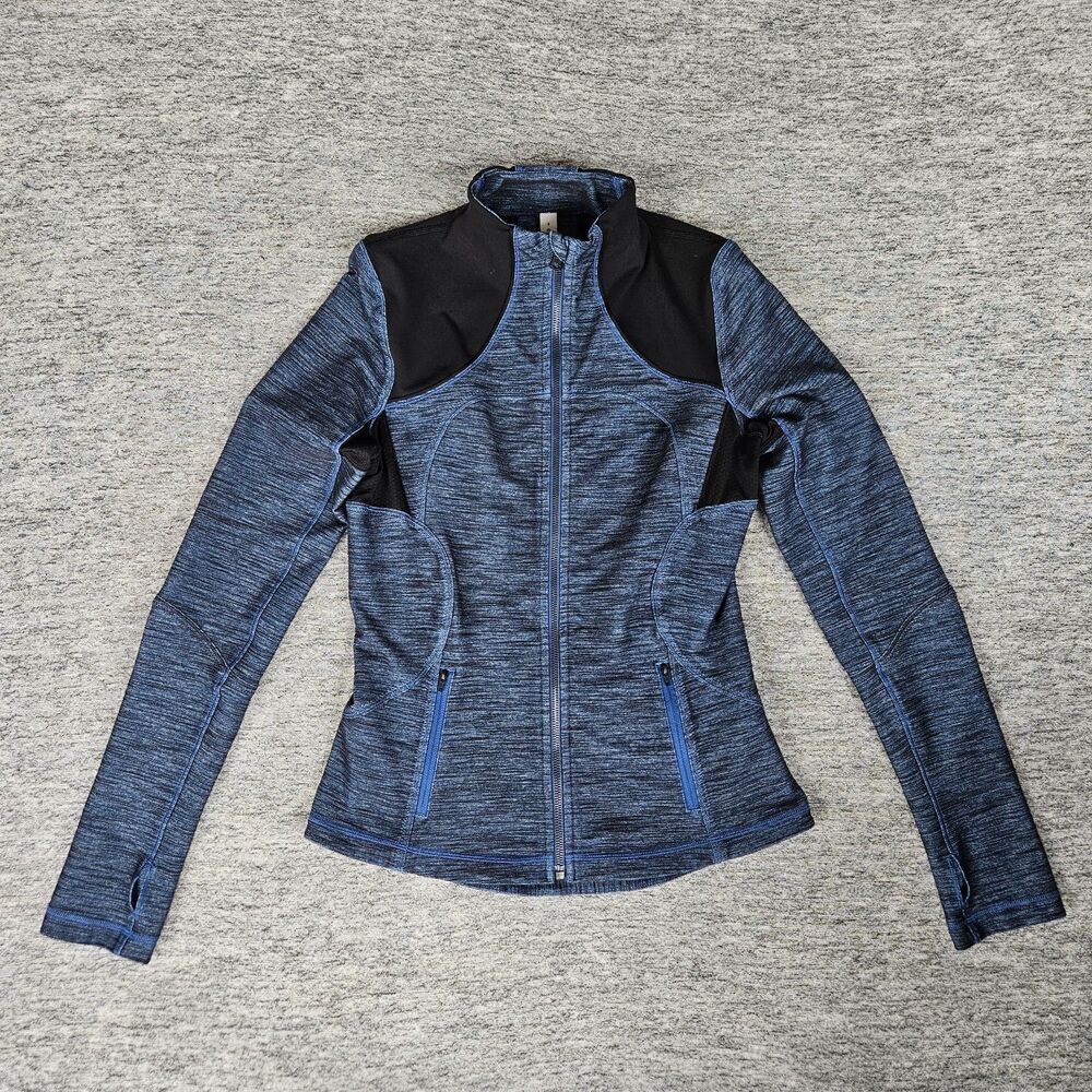 Lululemon Athletica Define Jacket Womens 8 Blue Full Zip Thumbholes Running Yoga